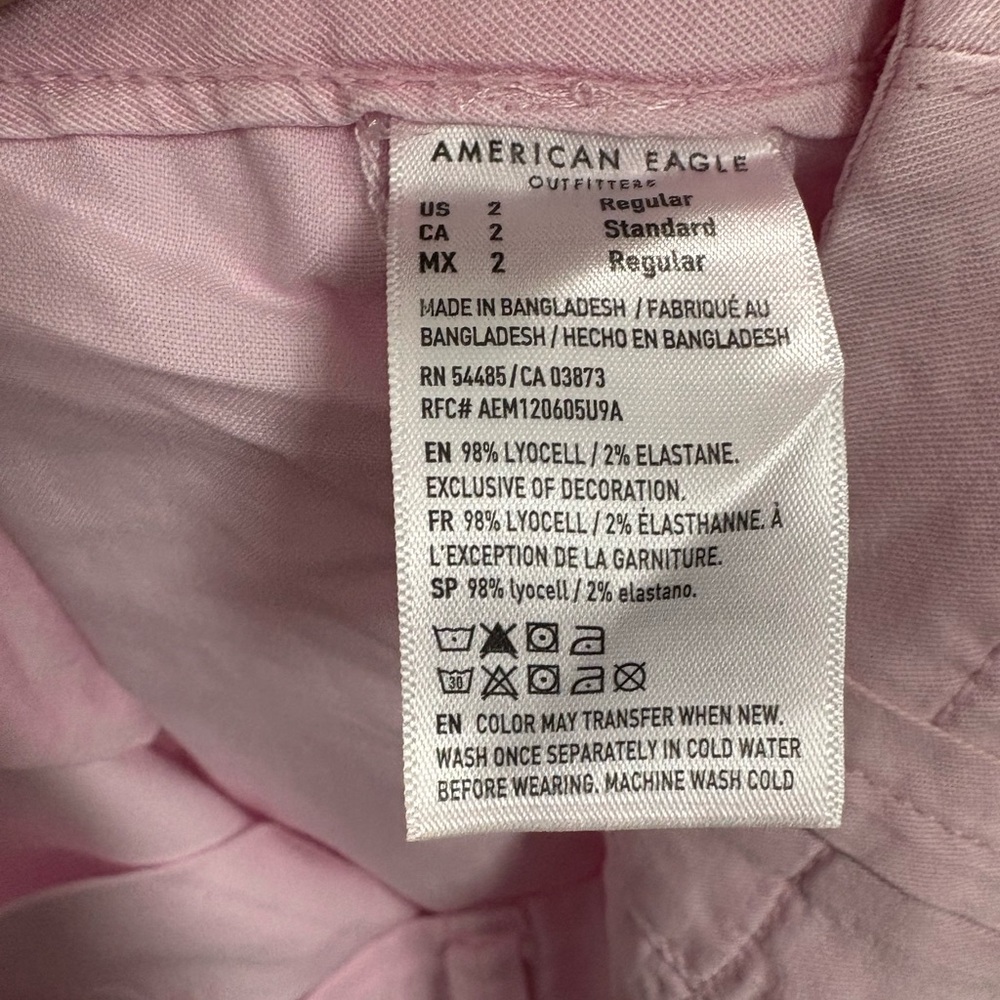 American Eagle Outfitters Light Pink Wide Leg Cargo Pants - Picture 5 of 5